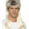 80s Rock Mullet Pruik, Blond -PartyWonders Store 80s rock mullet pruik blond