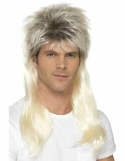80s Rock Mullet Pruik, Blond