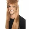 80's Rocker Pruik Bruin -PartyWonders Store 80s rocker pruik bruin