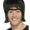 90's Retro Britpop Pruik, Zwart -PartyWonders Store 90s retro britpop pruik zwart