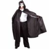 Cape Satijn Luxe Met Capuchon Zwart -PartyWonders Store cape satijn luxe met capuchon zwart