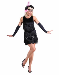 Charleston Jurk Dazzle Me, Zwart