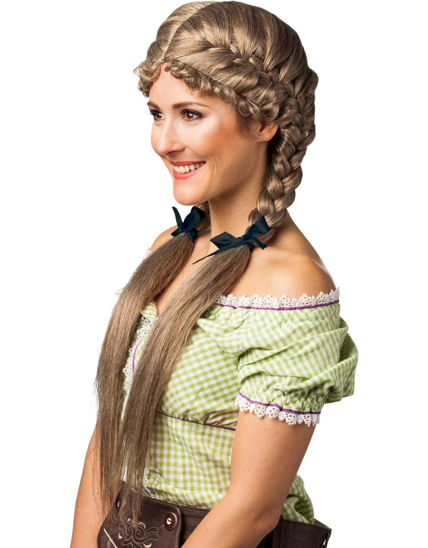 Damespruik Met Gevlochten Staartjes 4 Damespruik Met Gevlochten Staartjes - Image 2