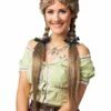 Damespruik Met Gevlochten Staartjes -PartyWonders Store damespruik met gevlochten staartjes