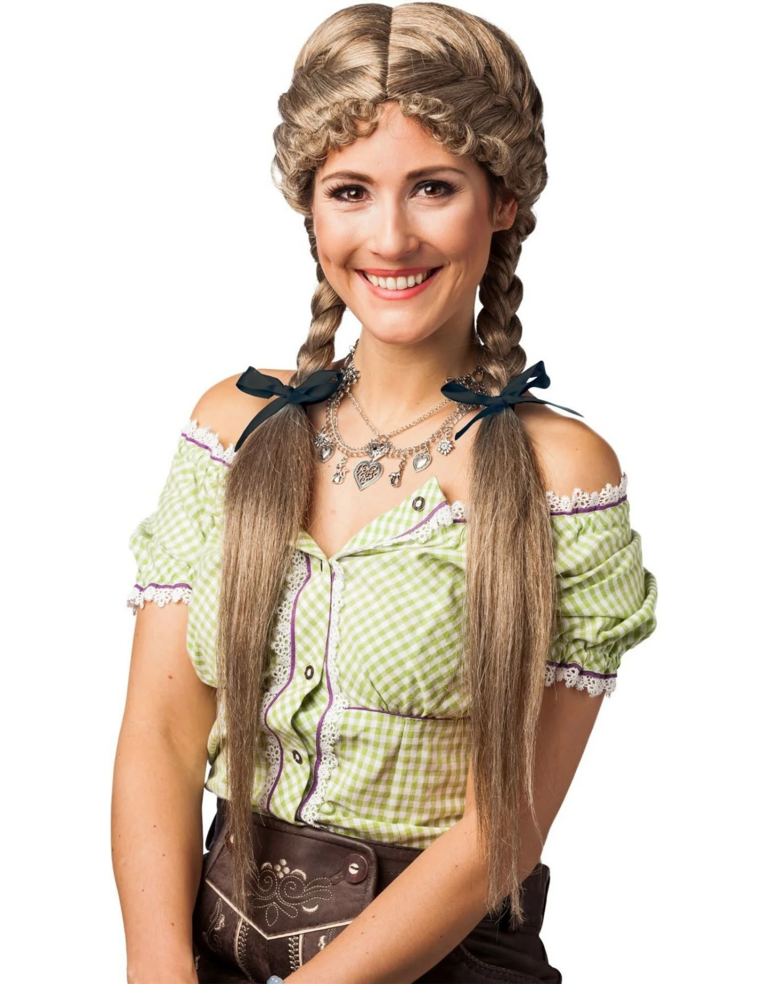 Damespruik Met Gevlochten Staartjes 3 Damespruik Met Gevlochten Staartjes