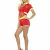 Deluxe Baywatch Kostuum Voor Vrouwen, Rood/Geel -PartyWonders Store deluxe baywatch kostuum voor vrouwen rood geel