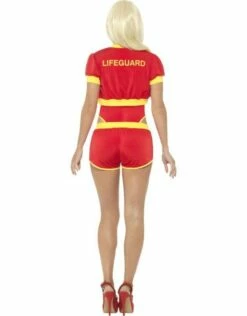Deluxe Baywatch Kostuum Voor Vrouwen, Rood/Geel -PartyWonders Store deluxe baywatch kostuum voor vrouwen rood geel 2