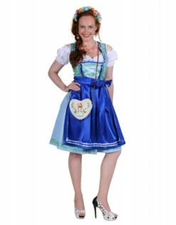 Dirndl Jurk ''Lisa'', Groen-Blauw -PartyWonders Store dirndl jurk lisa groen blauw 3