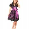 Dirndl Jurk ''Viktoria'', Zwart-Paars -PartyWonders Store dirndl jurk viktoria zwart paars