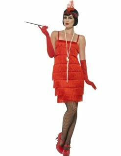 Flapper Kostuum, Rood -PartyWonders Store flapper kostuum rood 5