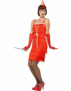 Flapper Kostuum, Rood -PartyWonders Store flapper kostuum rood 7