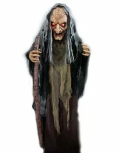 Halloweendecoratie Staande Heks Met Licht En Geluid (153 Cm)