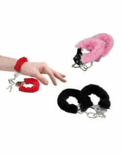 Handboeien Met Bont (Roze/Rood/Zwart)