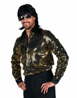 Heren Discoblouse "Night Fever", Goud