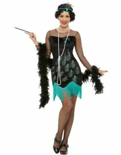 Jaren 20 Flapperjurk Pauw