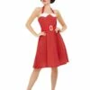 Jaren 50 Rockabilly Pin Up Kostuum, Rood -PartyWonders Store jaren 50 rockabilly pin up kostuum rood