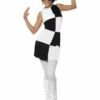 Jaren 60 Party Girl Kostuum, Zwart/Wit -PartyWonders Store jaren 60 party girl kostuum zwart wit