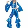 Jaren 70 Dancing Queen Kostuum, Blauw -PartyWonders Store jaren 70 dancing queen kostuum blauw