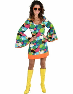 Jaren 70 Jurk Bloem Multi