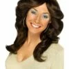 Jaren 70's Flick Pruik, Bruin -PartyWonders Store jaren 70s flick pruik bruin