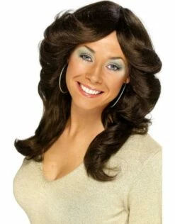 Jaren 70's Flick Pruik, Bruin