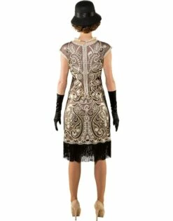 Jurk Met Pailletten, Beige -PartyWonders Store jurk met pailletten beige 2