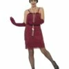 Korte Flapper Charleston Jurk Bordeaux Rood -PartyWonders Store korte flapper charleston jurk bordeaux rood