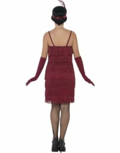 Korte Flapper Charleston Jurk Bordeaux Rood -PartyWonders Store korte flapper charleston jurk bordeaux rood 2