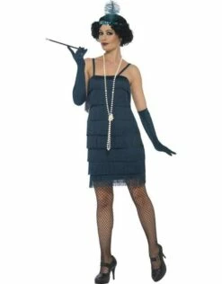 Korte Flapper Charleston Jurk Groen -PartyWonders Store korte flapper charleston jurk groen 2