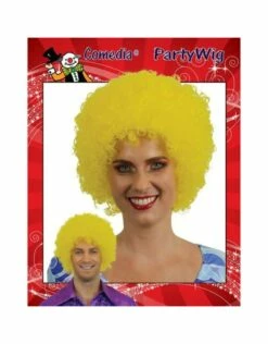 Krullenbol Pruik Felgeel