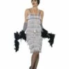 Lange Flapper Charleston Jurk Zilver -PartyWonders Store lange flapper charleston jurk zilver