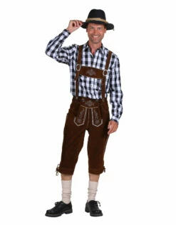 Lederhose 3/4 Lang Ulrich, Donkerbruin