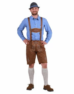 Lederhose Kort Luca, Donkerbruin