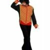 Michael Jackson Jas Zwart/rood Met Gouden Bies -PartyWonders Store michael jackson jas zwart rood met gouden bies