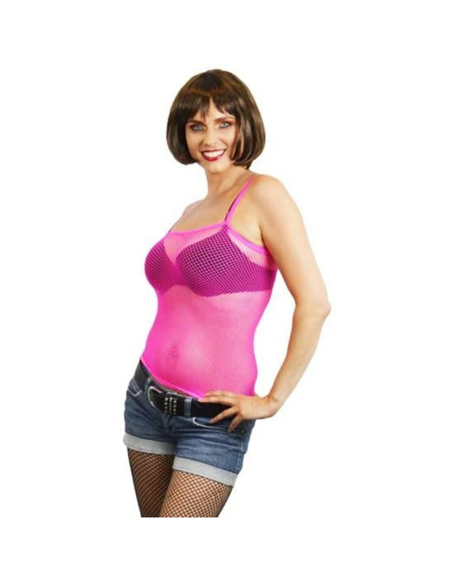 Net Damestopje Fluor Roze 3 Net Damestopje Fluor Roze