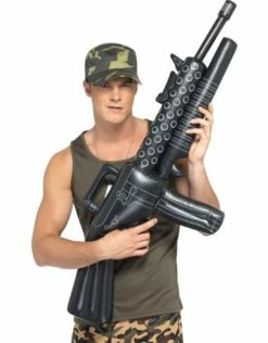 Opblaasbaar Machinegeweer, Zwart, 112cm