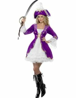 Paarse Pirate Beauty Kostuum