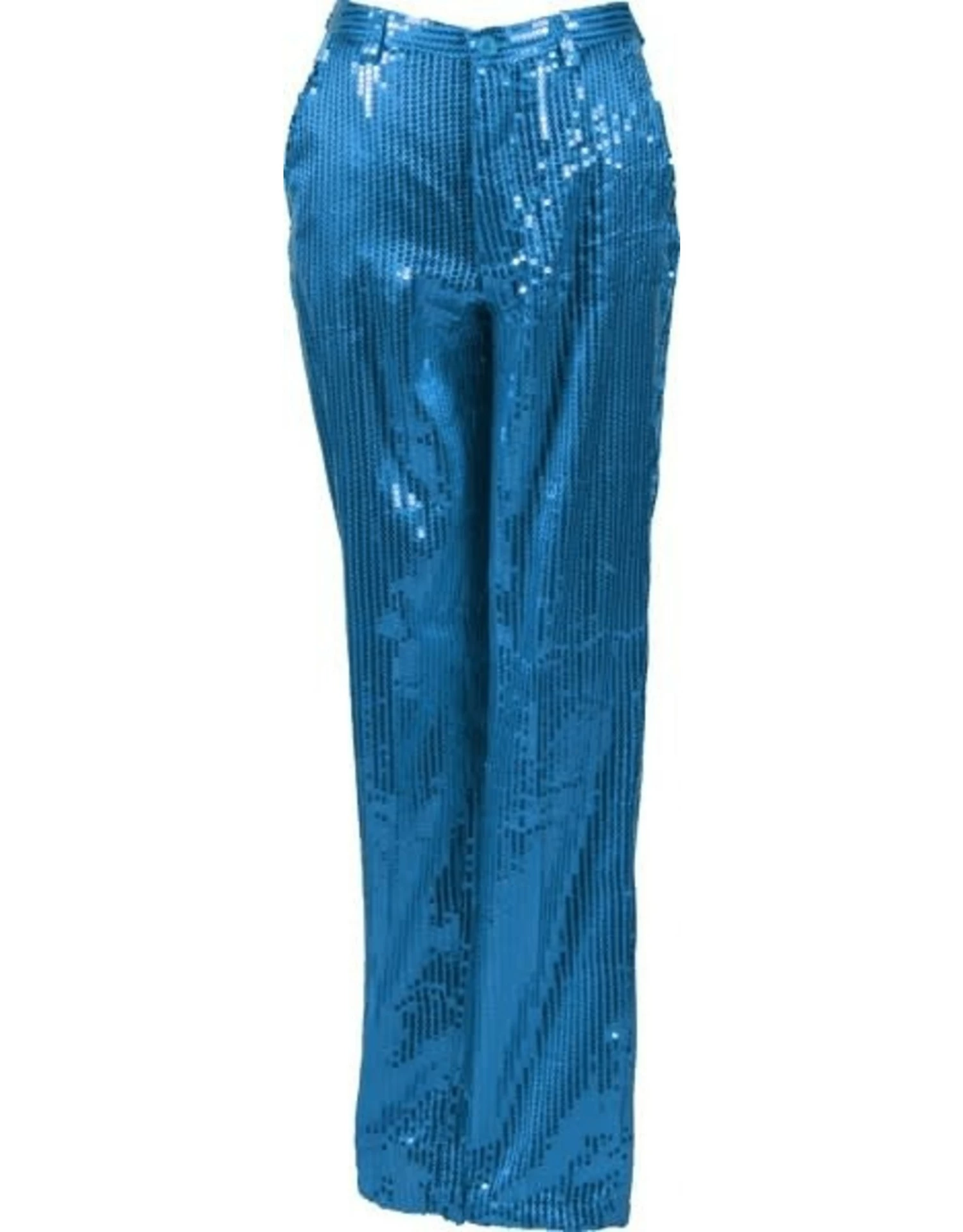 Paillettenbroek Dame, Turquoise 3 Paillettenbroek Dame, Turquoise