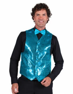 Paillettenvest Heer, Turquoise