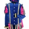 Piet Fluweel Luxe Met Cape "Malaga", Blauw-Roze -PartyWonders Store piet fluweel luxe met cape malaga blauw roze