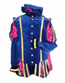 Piet Fluweel Luxe Met Cape "Malaga", Blauw-Roze