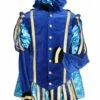 Piet Fluweel Luxe Met Cape "Malaga", Blauw-Turquoise -PartyWonders Store piet fluweel luxe met cape malaga blauw turquoise
