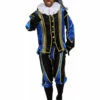 Piet Velours De Panne Met Cape "Bilbao", Blauw-Zwart -PartyWonders Store piet velours de panne met cape bilbao blauw zwart