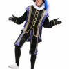 Piet Velours De Panne Met Cape "Bilbao", Paars-Zwart -PartyWonders Store piet velours de panne met cape bilbao paars zwart