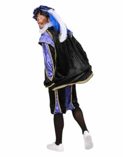 Piet Velours De Panne Met Cape "Bilbao", Paars-Zwart -PartyWonders Store piet velours de panne met cape bilbao paars zwart 2