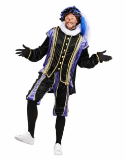 Piet Velours De Panne Met Cape "Bilbao", Paars-Zwart