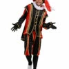 Piet Velours De Panne Met Cape "Bilbao", Rood-Zwart -PartyWonders Store piet velours de panne met cape bilbao rood zwart