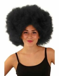 Pruik DISCO/AFRO Zwart