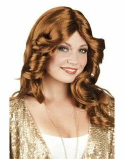 Pruik Disco Doll Bruin