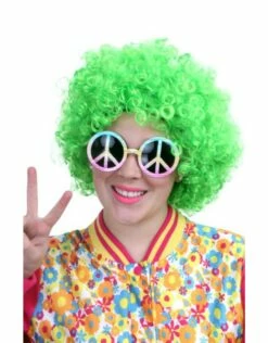 Pruik Hippy Neon Groen